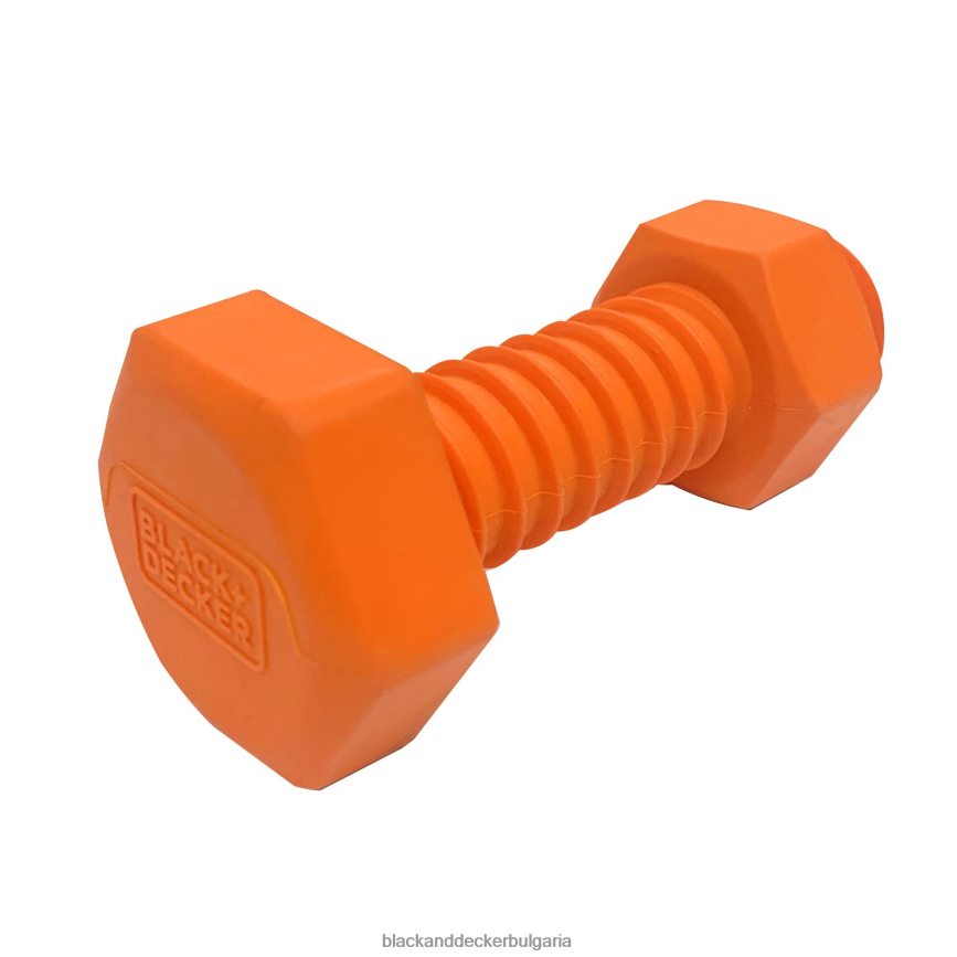 дом и начин на живот бг BLACK+DECKER bolt bone squeaker твърда гумена играчка за дъвчене за кучета 5 в оранжево V8R6ZD237 - Image 1