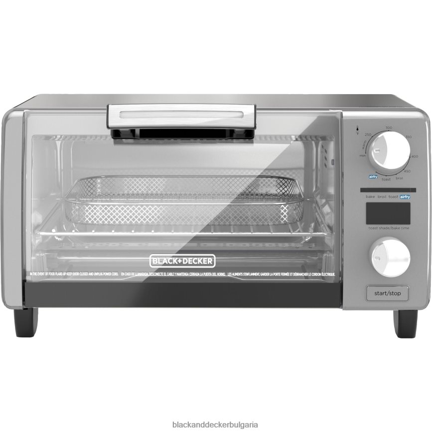 кухня бг BLACK+DECKER crisp'n bake air fry дигитална фурна за тостер с 4 филийки V8R6ZD381 - Image 2