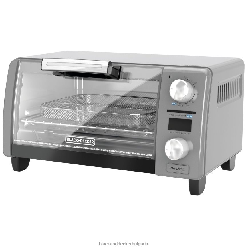 кухня бг BLACK+DECKER crisp'n bake air fry дигитална фурна за тостер с 4 филийки V8R6ZD381 - Image 1