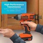инструменти бг BLACK+DECKER 20v макс. акумулаторна бормашина и комбиниран електроинструмент с ударна винтоверт с батерия и зарядно устройство V8R6ZD540 - Image 3