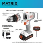 инструменти бг BLACK+DECKER 20v max матричен комплект акумулаторна бормашина/винтоверт бял V8R6ZD585 - Image 7