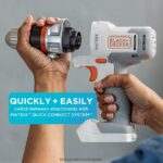 инструменти бг BLACK+DECKER 20v max матричен комплект акумулаторна бормашина/винтоверт бял V8R6ZD585 - Image 10