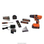 инструменти бг BLACK+DECKER 20v max powerconnect акумулаторна бормашина/винтоверт 44 бр. комплект за домашен проект V8R6ZD549 - Image 2