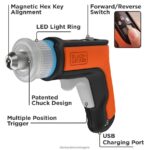 инструменти бг BLACK+DECKER 4v макс. акумулаторна отвертка шестограмна l-образна 2-инчови разнообразни накрайници V8R6ZD568 - Image 2