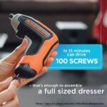 инструменти бг BLACK+DECKER 4v max акумулаторна отвертка с 1-инчови накрайници за отвертка V8R6ZD567 - Image 4