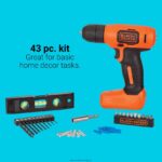 инструменти бг BLACK+DECKER 8v max акумулаторна бормашина 43 бр. комплект проекти за домашен декор V8R6ZD557 - Image 6