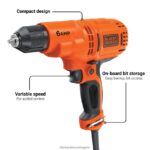 инструменти бг BLACK+DECKER комплект електрическа бормашина 3/8 инча 6,0 ампера с кабел V8R6ZD570 - Image 4