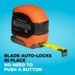 инструменти бг BLACK+DECKER рулетка сноп ръкохватка освобождаване самозаключване 12-футови и 16-футови 2 пакета V8R6ZD614 - Image 3