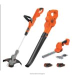 на открито бг BLACK+DECKER 20v макс. безжичен комбиниран комплект ножици/режиси за жив плет и метачка 2 батерии и зарядно устройство включени оранжево V8R6ZD455