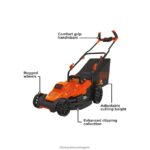 на открито бг BLACK+DECKER електрическа косачка за трева с дръжка за велосипед 15-инчов 10-амперов кабел V8R6ZD418 - Image 2